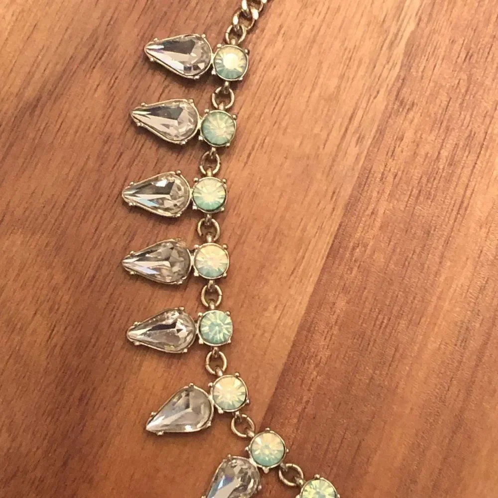 bella jack | Mint Green Rhinestone Statement Necklace | 19” Adjustable - Picture 4 of 5